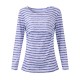 Striped Pattern Long Sleeve Nursing Tops Breast feeding Clothes Tees For Pregnant Women Maternity