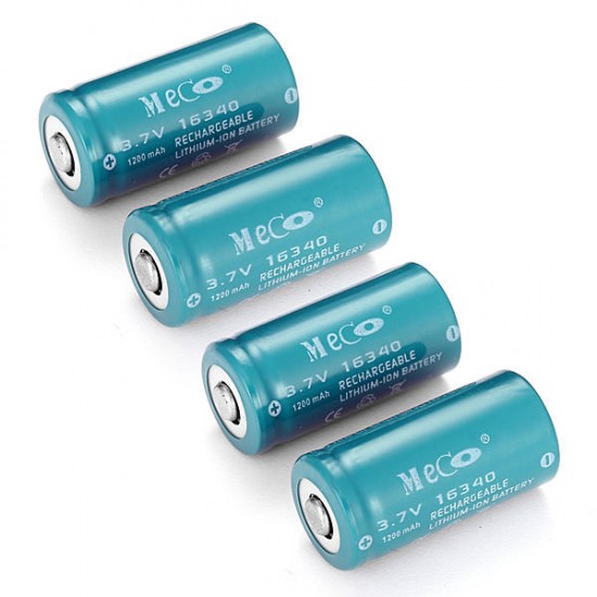 10PCS MECO 3.7v 1200mAh Reachargeable CR123A/16340 Li-ion Battery 10PCS MECO 3.7v 1200mAh Reachargeable CR123A/16340 Li-ion Battery