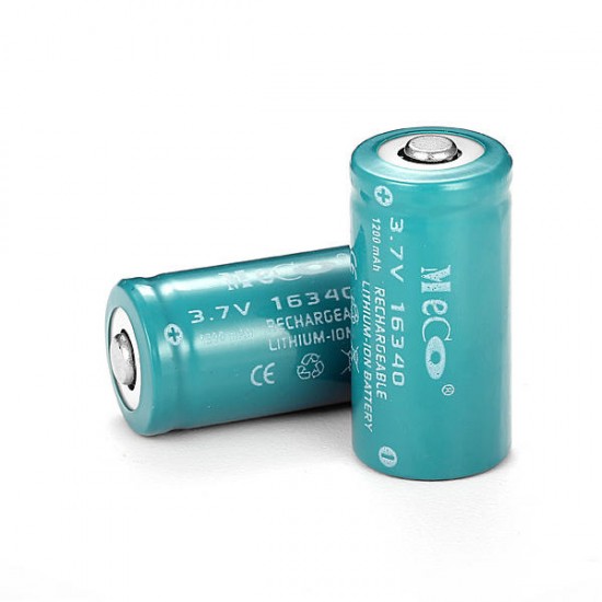 10PCS MECO 3.7v 1200mAh Reachargeable CR123A/16340 Li-ion Battery