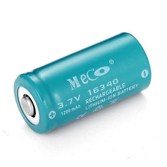 10PCS MECO 3.7v 1200mAh Reachargeable CR123A/16340 Li-ion Battery