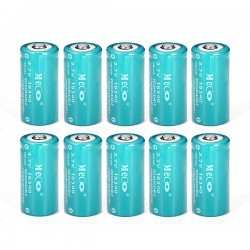 10PCS MECO 3.7v 1200mAh Reachargeable CR123A/16340 Li-ion Battery