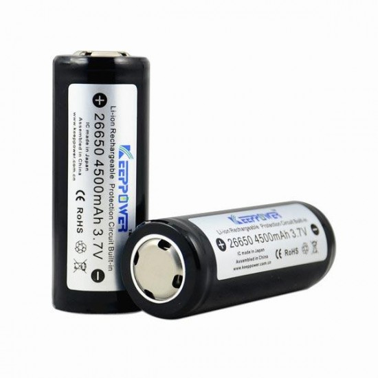 26650 KeepPower 4500mAh Protected Rechargeable Li-ion Battery
