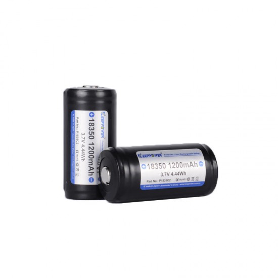 2pcs Keeppower P1835C2 IMR18350 1200mAh 3.7V 10A Rechargeable 18350 Li-ion Battery With Box 2pcs Keeppower P1835C2 IMR18350 1200mAh 3.7V 10A Rechargeable 18350 Li-ion Battery With Box