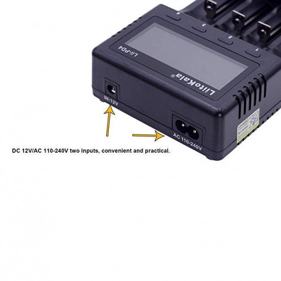 Liitokala Lii-PD4 LCD 3.7V 26650/21700/20700/18650/18490/18350/17670/17500/16340(RCR123)/14500/10440 1.2V AA AAA SC C NiMH Lithium Battery Charger Liitokala Lii-PD4 LCD 3.7V 26650/21700/20700/18650/18490/18350/17670/17500/16340(RCR123)/14500/10440 1.2V AA AAA SC C NiMH Lithium Battery Charger