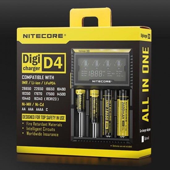 NITECORE Digicharger D4 LCD Display Universal Smart Charger