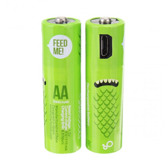 2PCS SMARTOOOLS USB Rechargeable AA/No.5 Ni-MH Battery 2PCS SMARTOOOLS USB Rechargeable AA/No.5 Ni-MH Battery