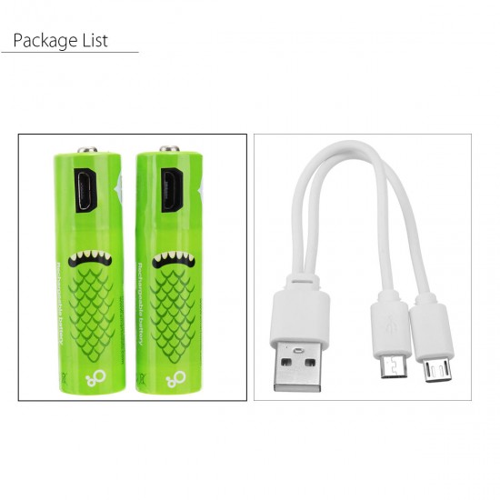 2PCS SMARTOOOLS USB Rechargeable AA/No.5 Ni-MH Battery