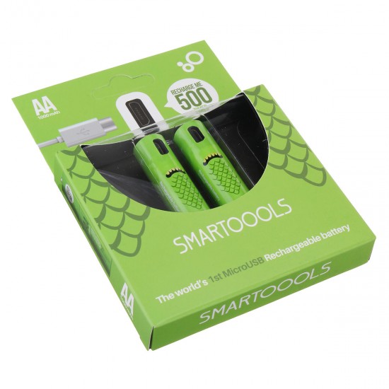 2PCS SMARTOOOLS USB Rechargeable AA/No.5 Ni-MH Battery