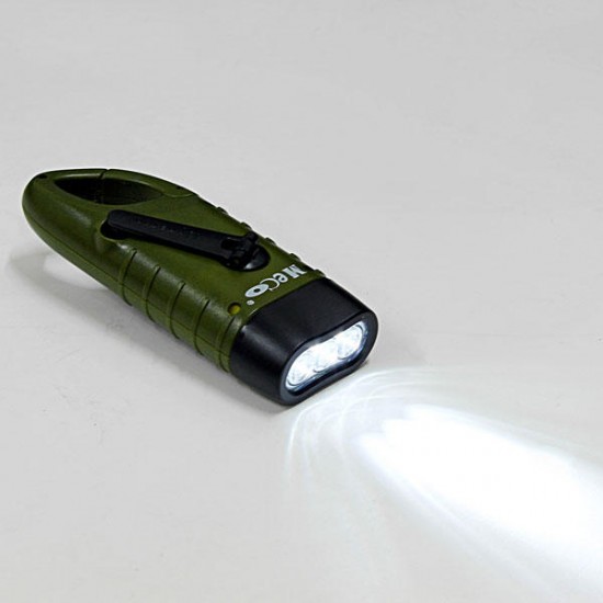 MECO Hand Crank Solar Power Energy LED Flashlight For Camping Hiking