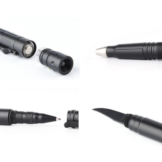 Multifunction HB XPE LED Pen Flashlight Titanium Alloy Portable Emergency Defend Tactical Flashlight