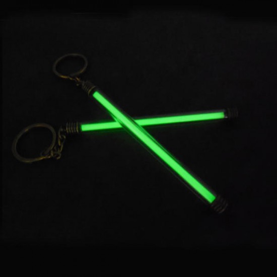 Copper + Acrylic Tritium Vials Keychain Self-luminous 15-Years 5x100mm