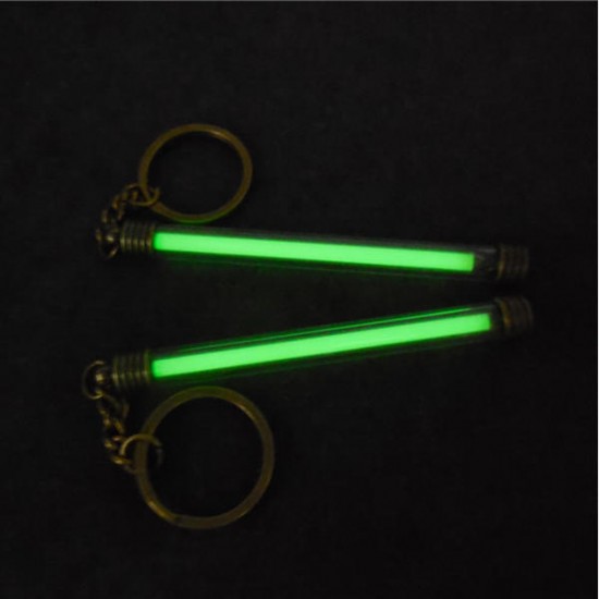 Copper + Acrylic Tritium Vials Keychain Self-luminous 15-Years 5x80mm Copper + Acrylic Tritium Vials Keychain Self-luminous 15-Years 5x80mm