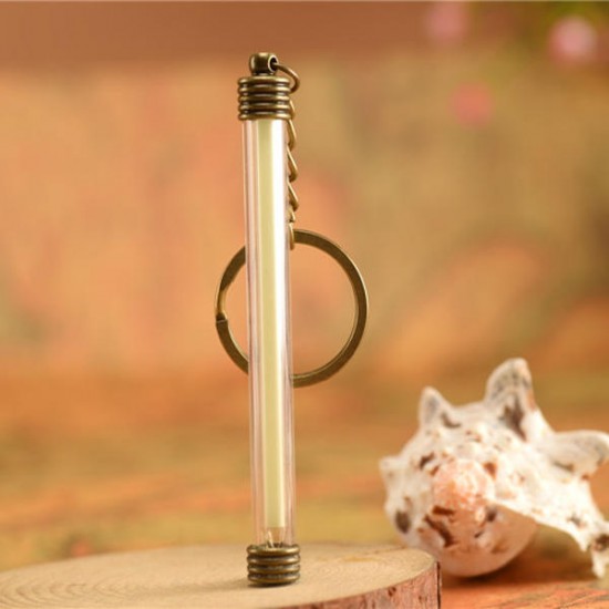 Copper + Acrylic Tritium Vials Keychain Self-luminous 15-Years 5x80mm Copper + Acrylic Tritium Vials Keychain Self-luminous 15-Years 5x80mm