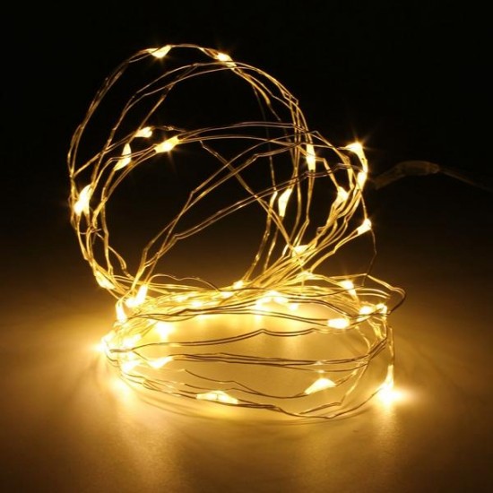 10M 100 LED Silver Wire Fairy String Light Battery Powered Waterproof Christmas Party Decor