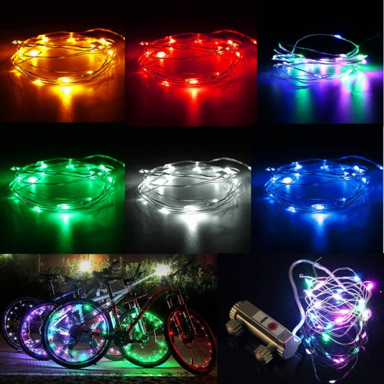 Flexible Bicycle 20LED Bike Cycling Rim Wheel Spoke String Light Decorative Lamp