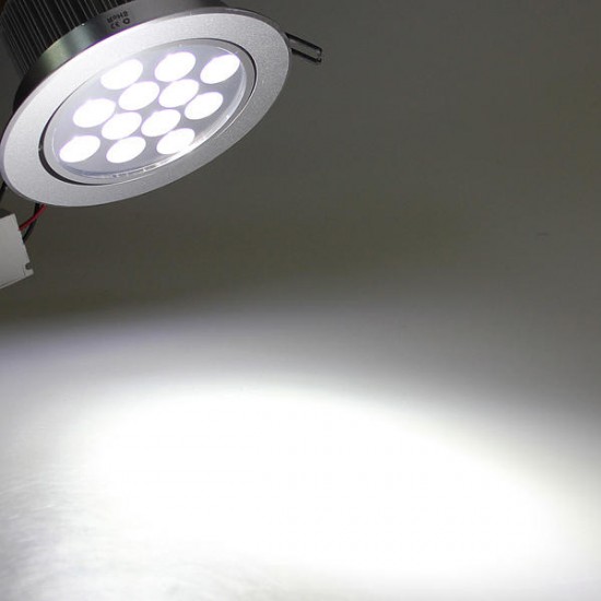 12W 1200LM 6000-6500K White Cabinet LED Recessed Ceiling Lamp 85-265V