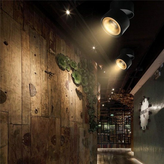 12W COB LED Ceiling Down Light Rotatable Spotlight For Home Kitchen Living Room AC85-265V