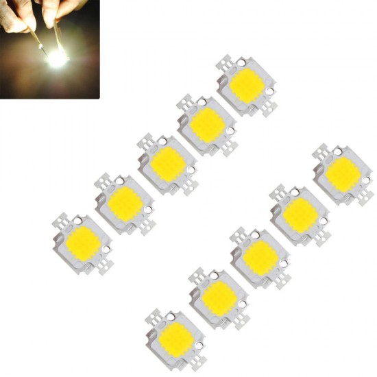 10pcs 10W 900LM White High Bright LED Light Lamp Chip DC 9-12V 10pcs 10W 900LM White High Bright LED Light Lamp Chip DC 9-12V