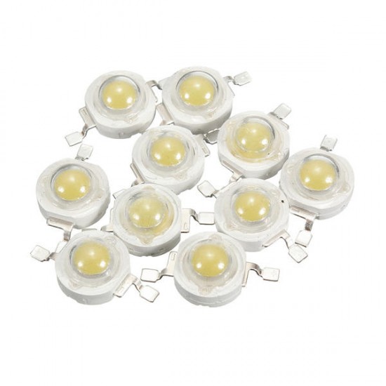 10pcs 3W LED Lamp Bulb Chips 200-230Lm White/Warm White Beads