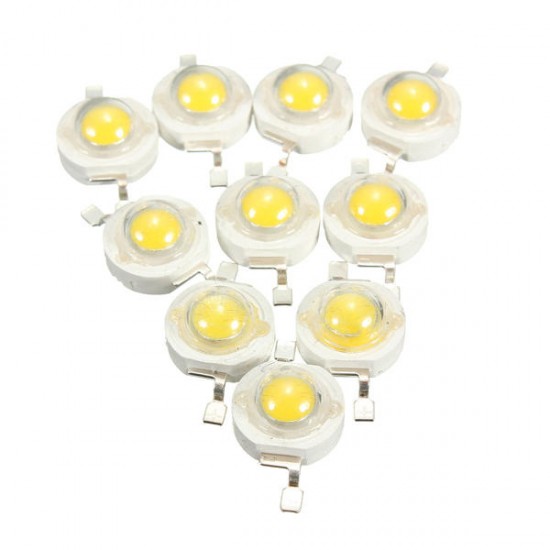 10pcs 3W LED Lamp Bulb Chips 200-230Lm White/Warm White Beads