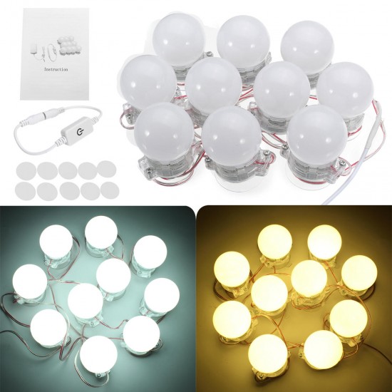 10 Pcs Hollywood Style LED Vanity Makeup Illuminated Dressing Table Mirror Light