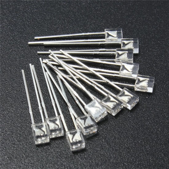 100PCS 2x3x4mm Wide Angle Flat Top LED Diodes Water Clear Transparent Light Lamp