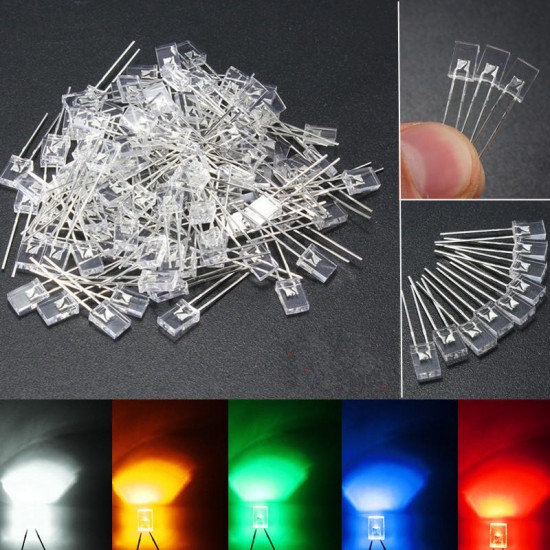 100pcs 2x5x7mm Rectangular Square LED Diodes Water Clear DIY Lighting