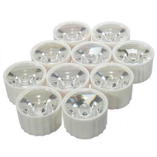 10pcs 10° 15° 30° 45° LED Lens for High Power DIY White Light Lamp Bulb