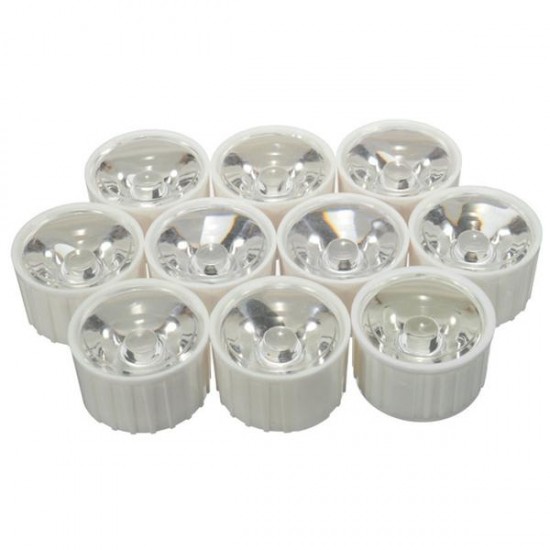 10pcs 10° 15° 30° 45° LED Lens for High Power DIY White Light Lamp Bulb