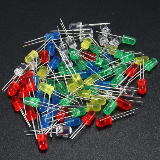 50Pcs 5mm Round Red Green Blue Yellow White Color Diffused LED Light Diode Lamp