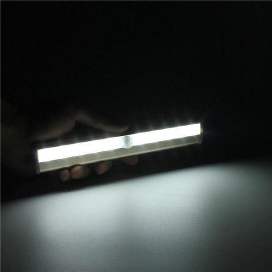 10 LED Cabinet Light PIR Human Body Motion Sensor Lamp Cupboard Closet LED Night Light LED Strip Light 6V