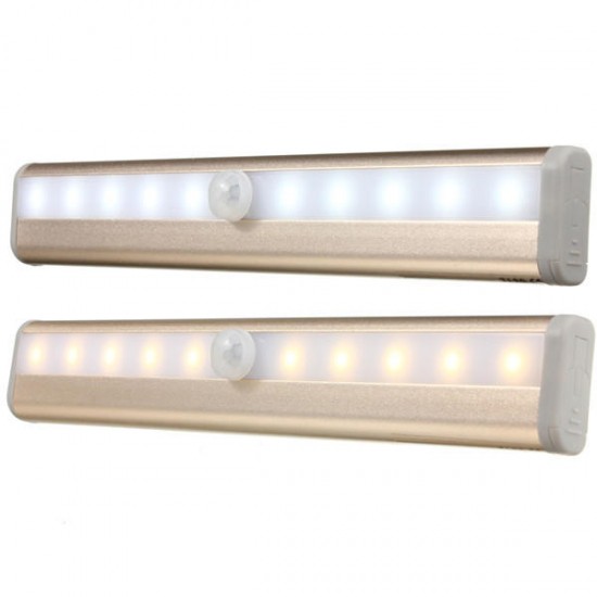 10 LED Cabinet Light PIR Human Body Motion Sensor Lamp Cupboard Closet LED Night Light LED Strip Light 6V