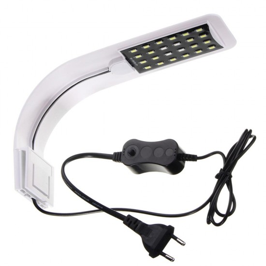 10W 5730 24 LED Aquarium Light Clip Fish Tank Lamp White:Blue 5:1 AC220V