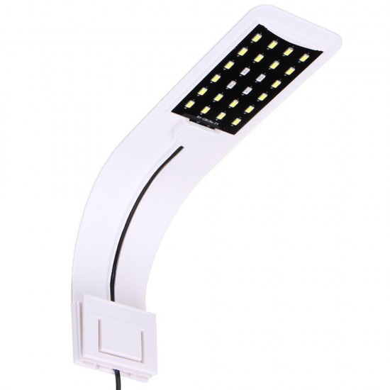 10W 5730 24 LED Aquarium Light Clip Fish Tank Lamp White:Blue 5:1 AC220V