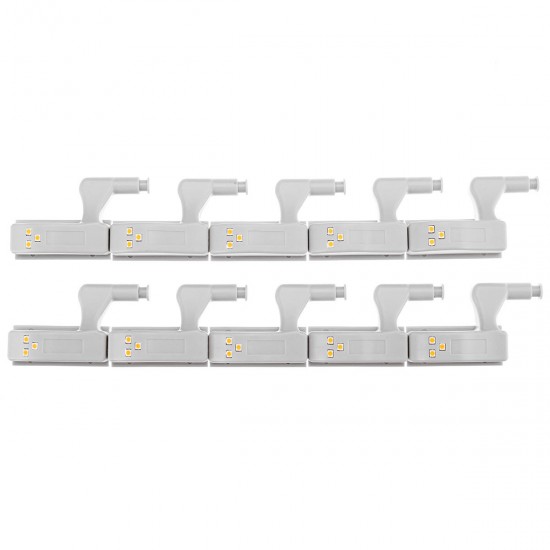 10pcs 0.18W Cabinet Hinge LED Warm/ White Light Auto Switch Wardrobe Emergency