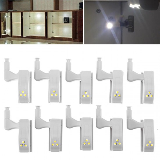 10pcs 0.18W Cabinet Hinge LED Warm/ White Light Auto Switch Wardrobe Emergency