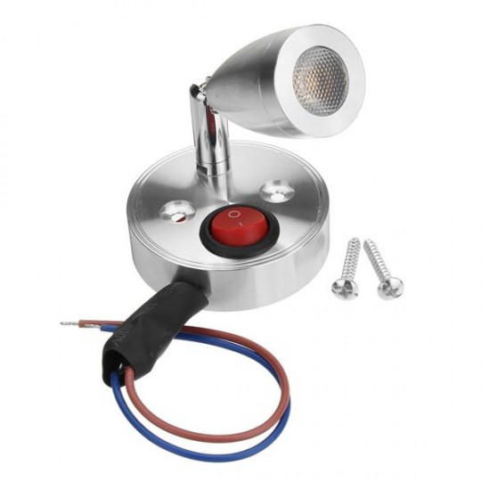 12V 3W Interior LED Spot Reading Lamp with Switch for Caravan Bedside Wall Cabinet Closet Light 12V 3W Interior LED Spot Reading Lamp with Switch for Caravan Bedside Wall Cabinet Closet Light
