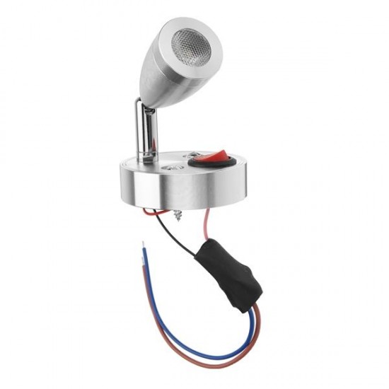 12V 3W Interior LED Spot Reading Lamp with Switch for Caravan Bedside Wall Cabinet Closet Light 12V 3W Interior LED Spot Reading Lamp with Switch for Caravan Bedside Wall Cabinet Closet Light