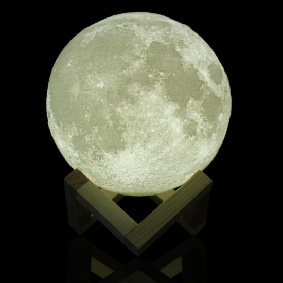 15cm 3D Magical Two Tone Moon Table Lamp USB Charging Luna LED Night Light Touch Sensor Gift