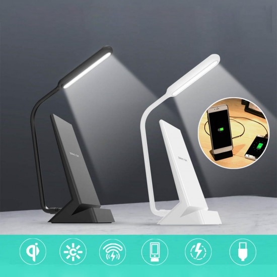 2 in1 USB LED Desk Table Lamp QI Wireless Phone Charger Reading Study Light 2 in1 USB LED Desk Table Lamp QI Wireless Phone Charger Reading Study Light