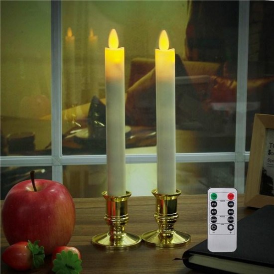 2Pcs Battery Operated Remote Control LED Flameless Candle Table Lamp for Halloween Churches 2Pcs Battery Operated Remote Control LED Flameless Candle Table Lamp for Halloween Churches