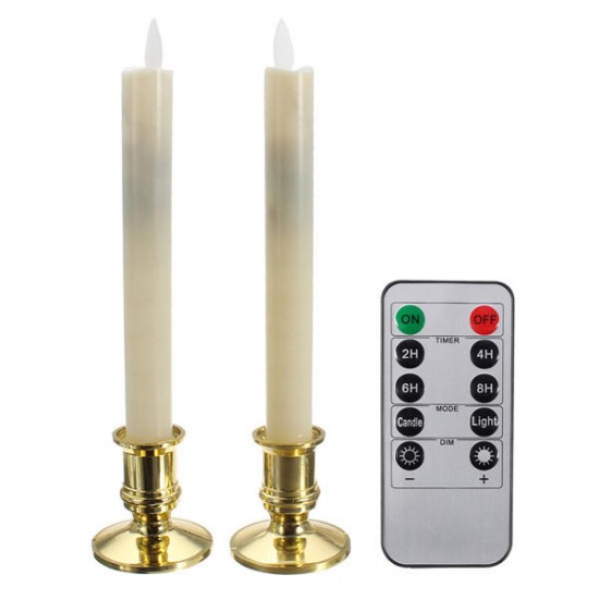 2Pcs Battery Operated Remote Control LED Flameless Candle Table Lamp for Halloween Churches 2Pcs Battery Operated Remote Control LED Flameless Candle Table Lamp for Halloween Churches