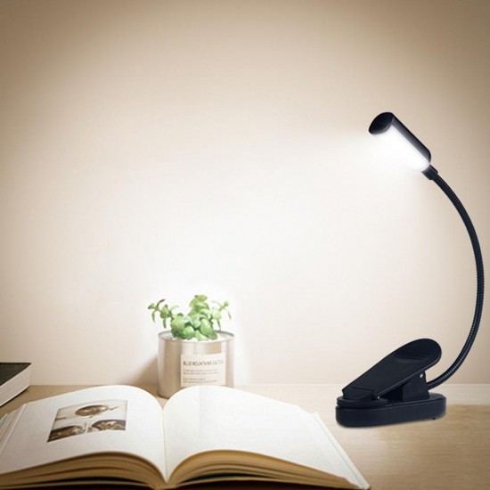 Flexible 1W LED USB Rechargeable Clip Desk Table Light Book Reading Laptop Stand Lamp