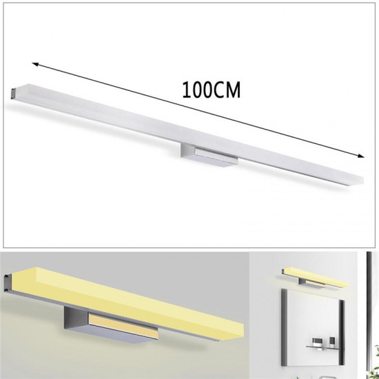 100cm 16W 88 LED Mirror Front Lamp Morden Wall Lamp Stainless Steel 1280lm85-265V
