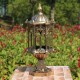 220V E27 Exterior Antique Brass Post Fence Lantern Light Landscape Garden Lamp