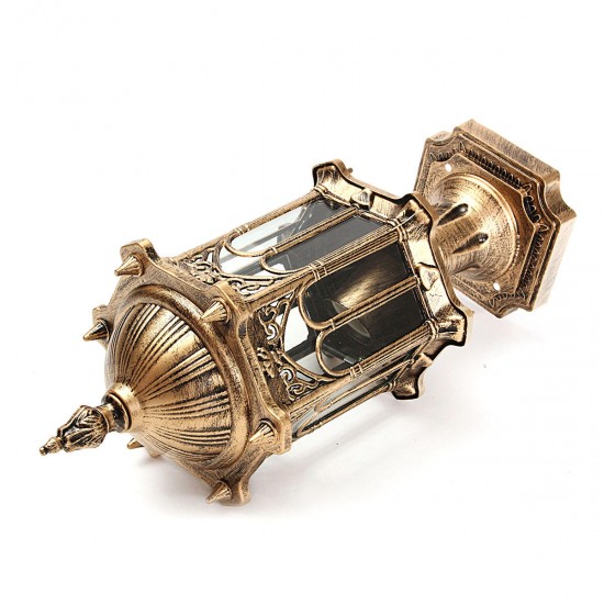 220V E27 Exterior Antique Brass Post Fence Lantern Light Landscape Garden Lamp 220V E27 Exterior Antique Brass Post Fence Lantern Light Landscape Garden Lamp