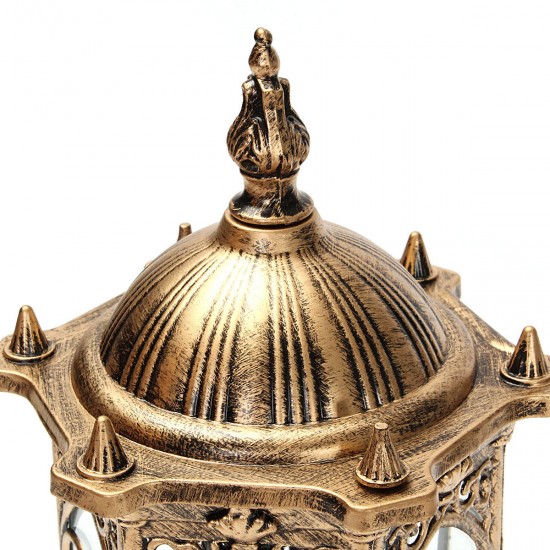 220V E27 Exterior Antique Brass Post Fence Lantern Light Landscape Garden Lamp 220V E27 Exterior Antique Brass Post Fence Lantern Light Landscape Garden Lamp
