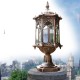 220V E27 Exterior Antique Brass Post Fence Lantern Light Landscape Garden Lamp 220V E27 Exterior Antique Brass Post Fence Lantern Light Landscape Garden Lamp