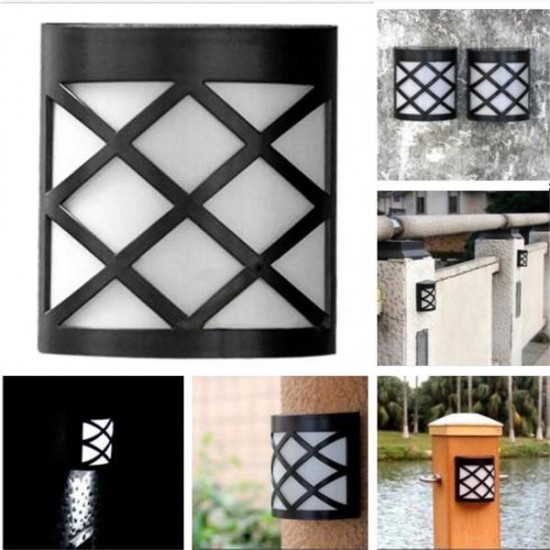 6 LED Wall Waterproof Retro Solar Powered Lights Outdoor Garden Yard Fence Lamp