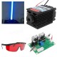 Powerful 2W 445nm 450nm Blue Laser Diode Module 2000mw Engraver with 405nm Goggles